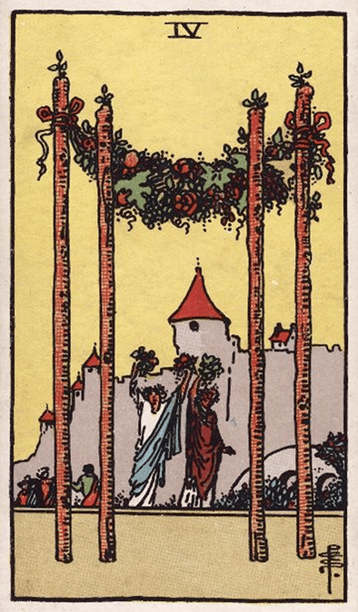 Four of Wands 权杖四