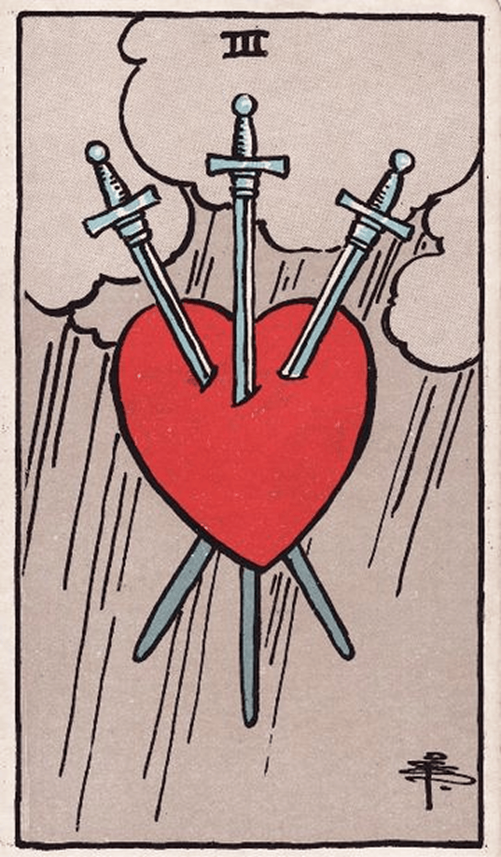 Three of Swords 宝剑三